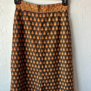 New Handmade Black & Gold Pierre Deux Fabric Skirt Completely Lined